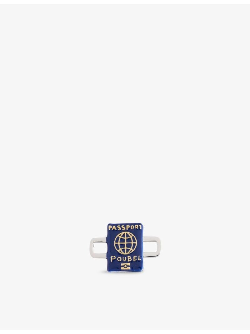 Poubel 925 sterling silver and enamel passport charm - British product