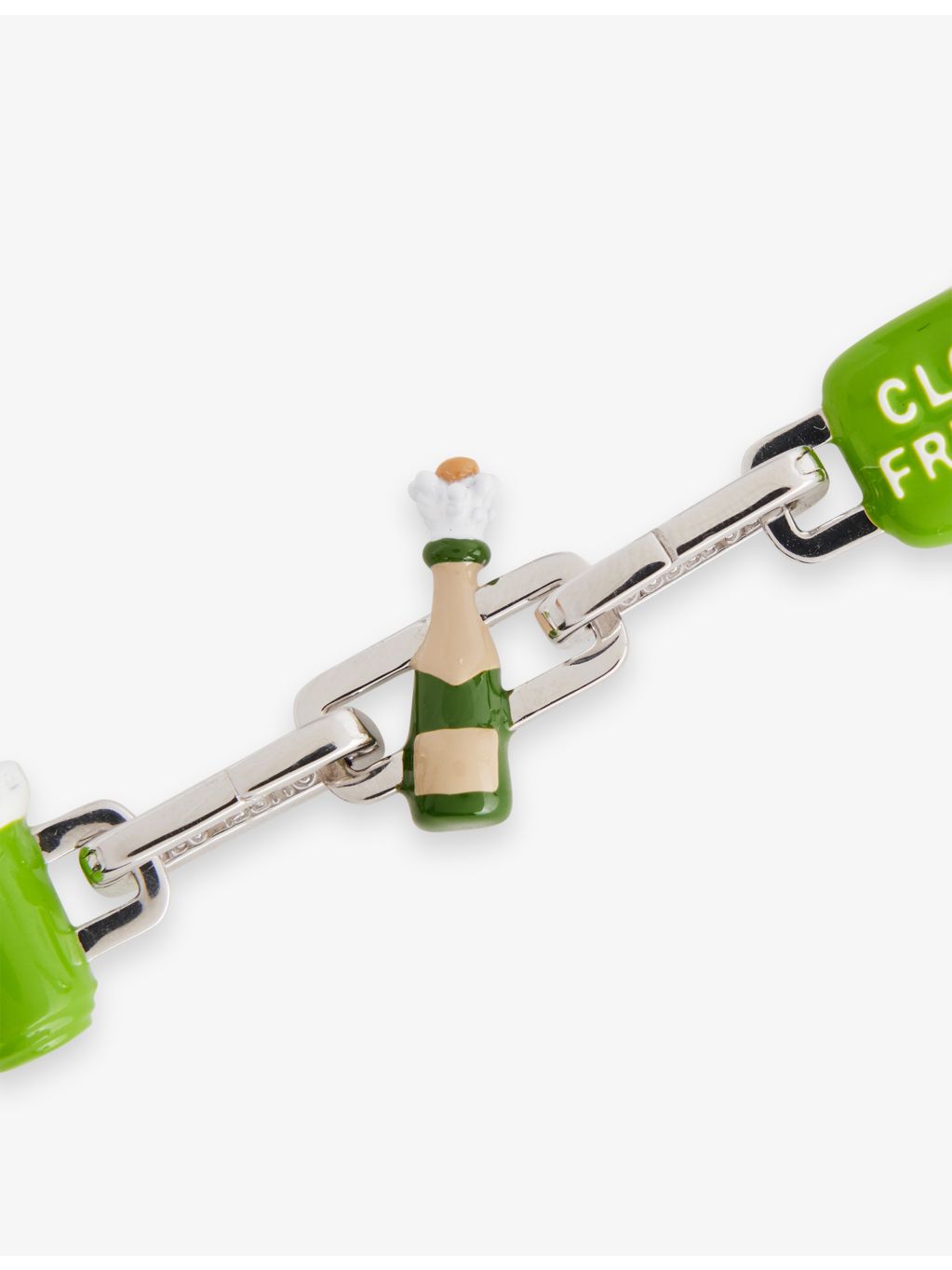 Poubel champagne bottle enamelled charm (British brand)