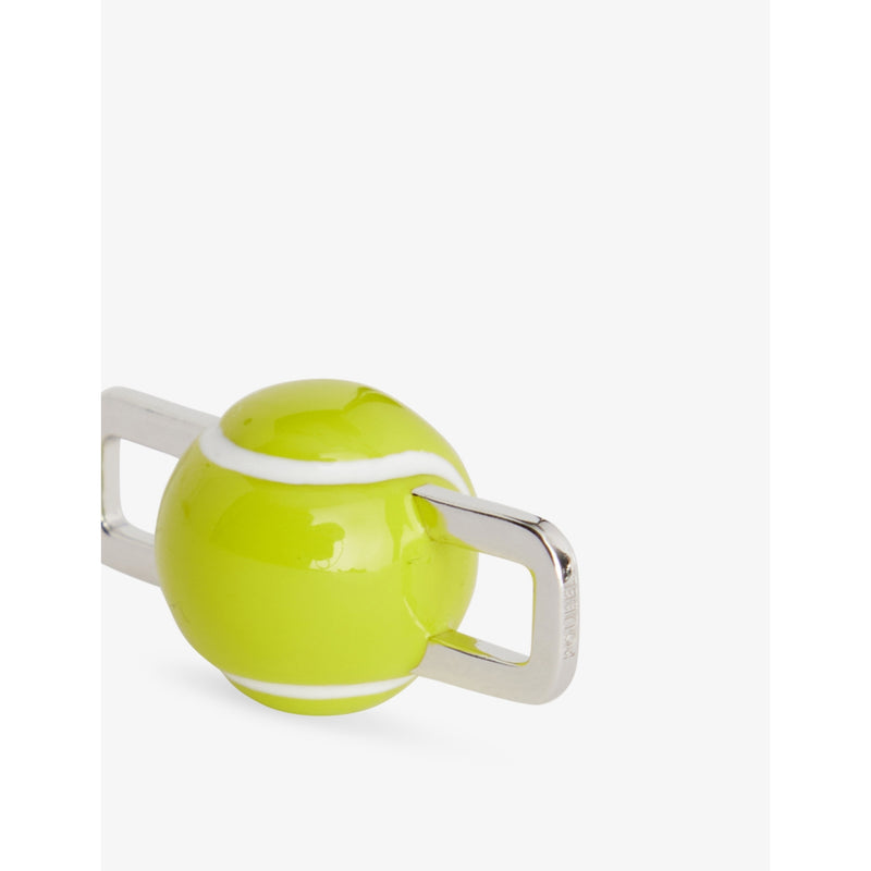 Poubel tennis ball charm, sterling silver enamel, imported from the UK