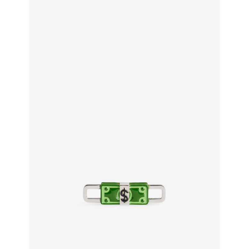 Poubel dollar-shape enamelled sterling silver charm 3cm, UK version