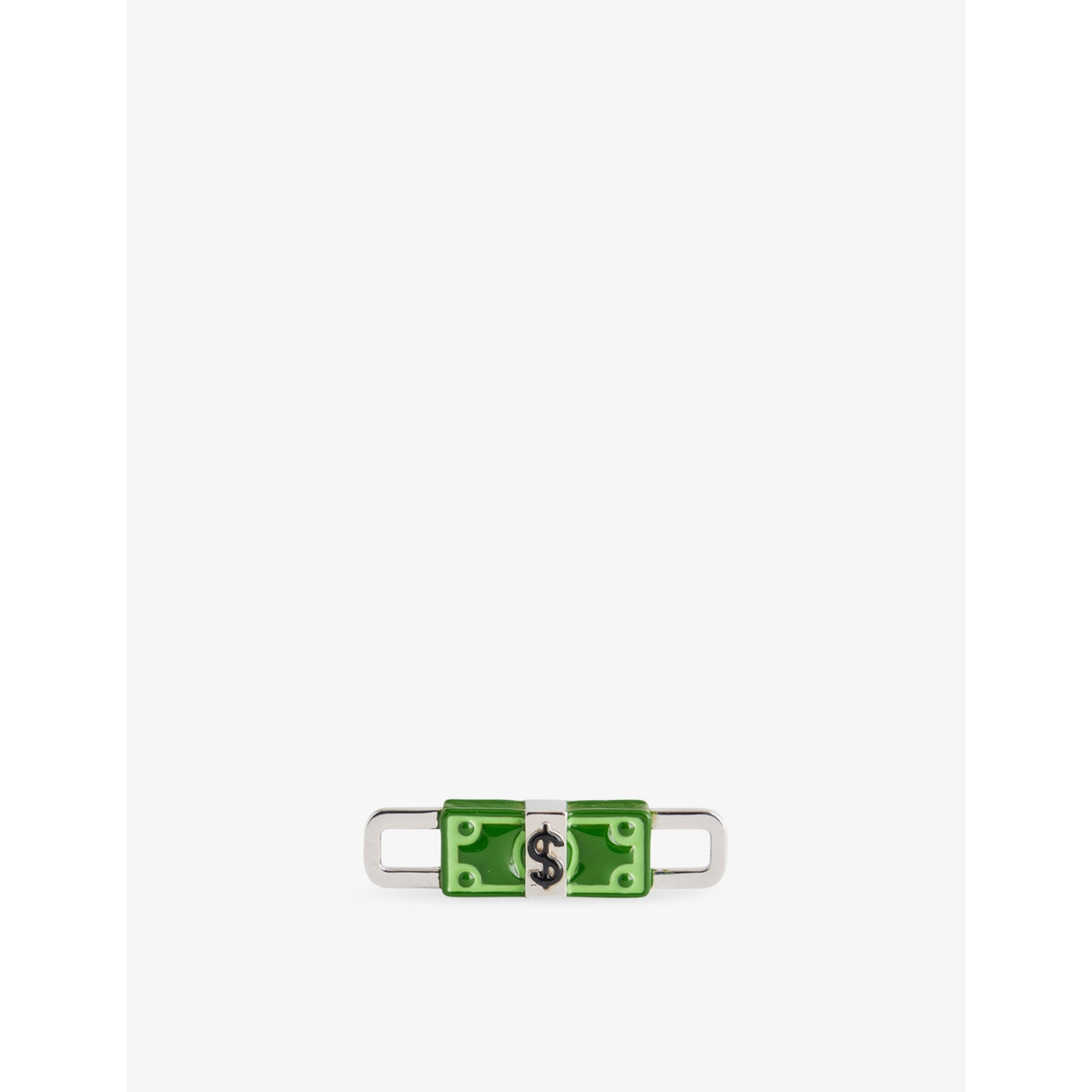 Poubel dollar-shape enamelled sterling silver charm 3cm, UK version