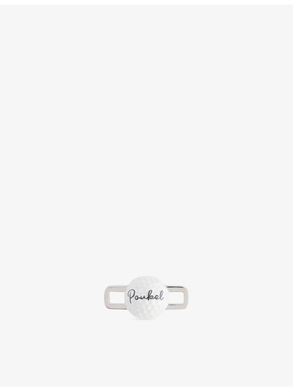 Poubel golf ball charm in rhodium-plated sterling silver - British product