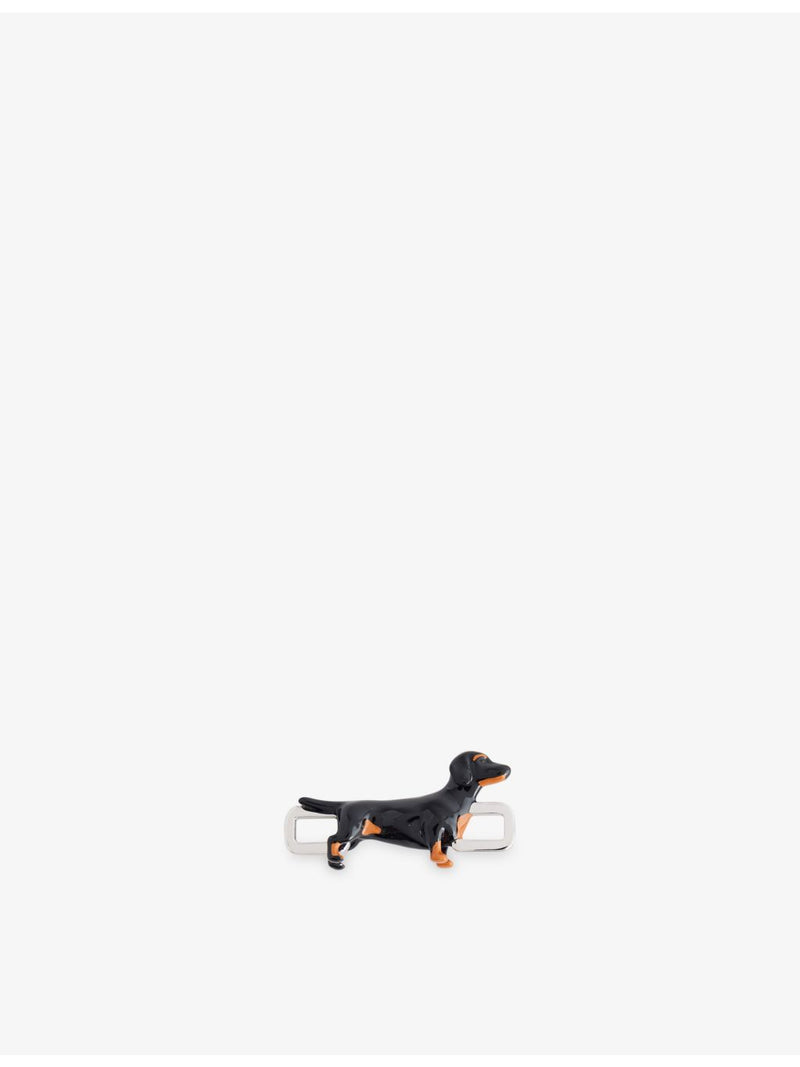 Poubel Dachshund charm rhodium-plated sterling-silver (British brand)