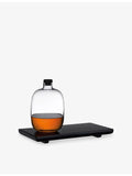 NUDE crystal whisky bottle with wooden tray set - British product