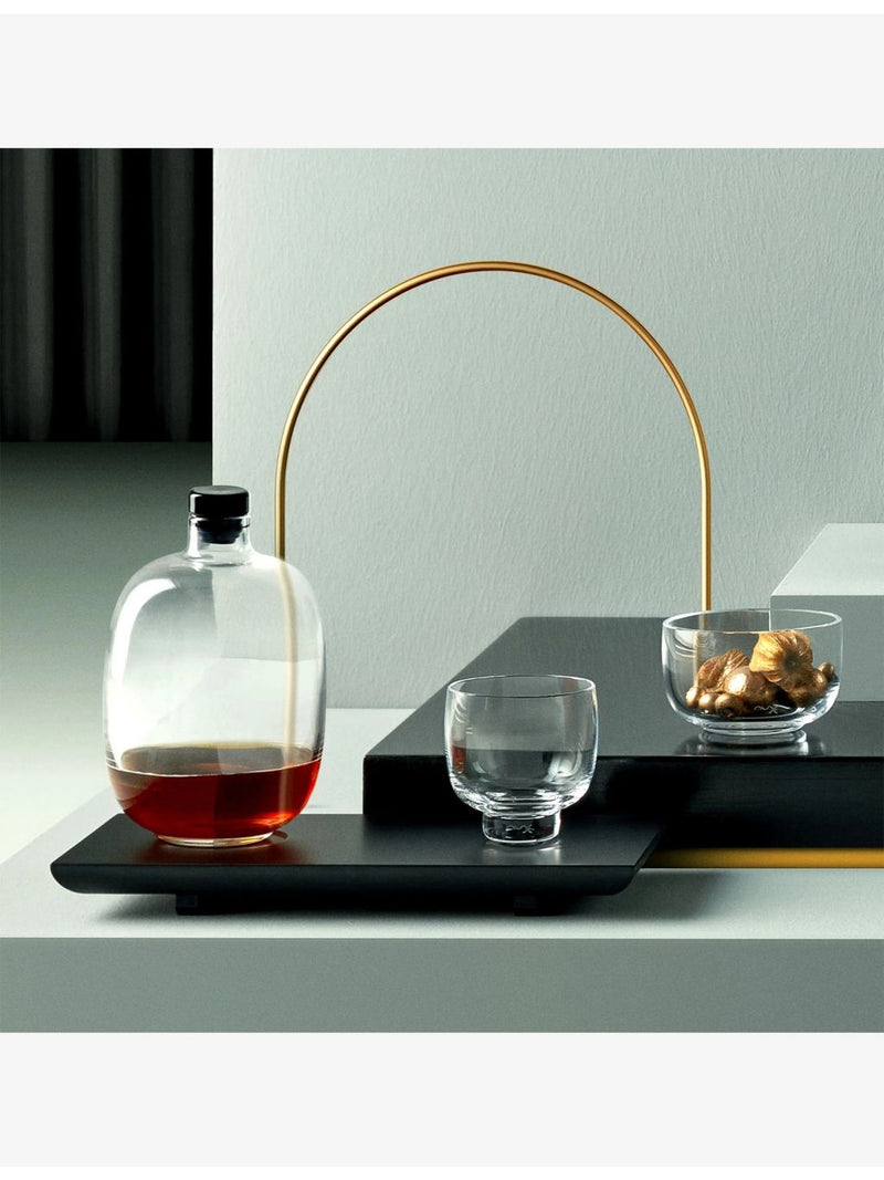 NUDE crystal whisky bottle with wooden tray set - British product