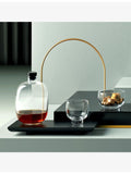 NUDE crystal whisky bottle with wooden tray set - British product