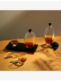 NUDE crystal whisky bottle with wooden tray set - British product
