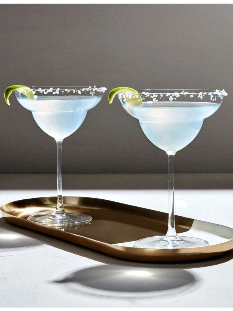 NUDE crystal margarita glasses set of two, imported from the UK
