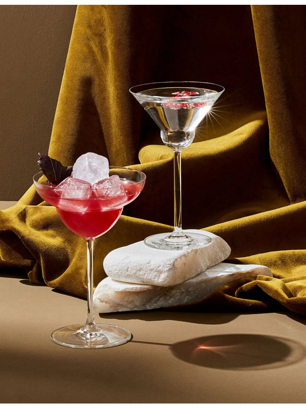 NUDE crystal margarita glasses set of two, imported from the UK