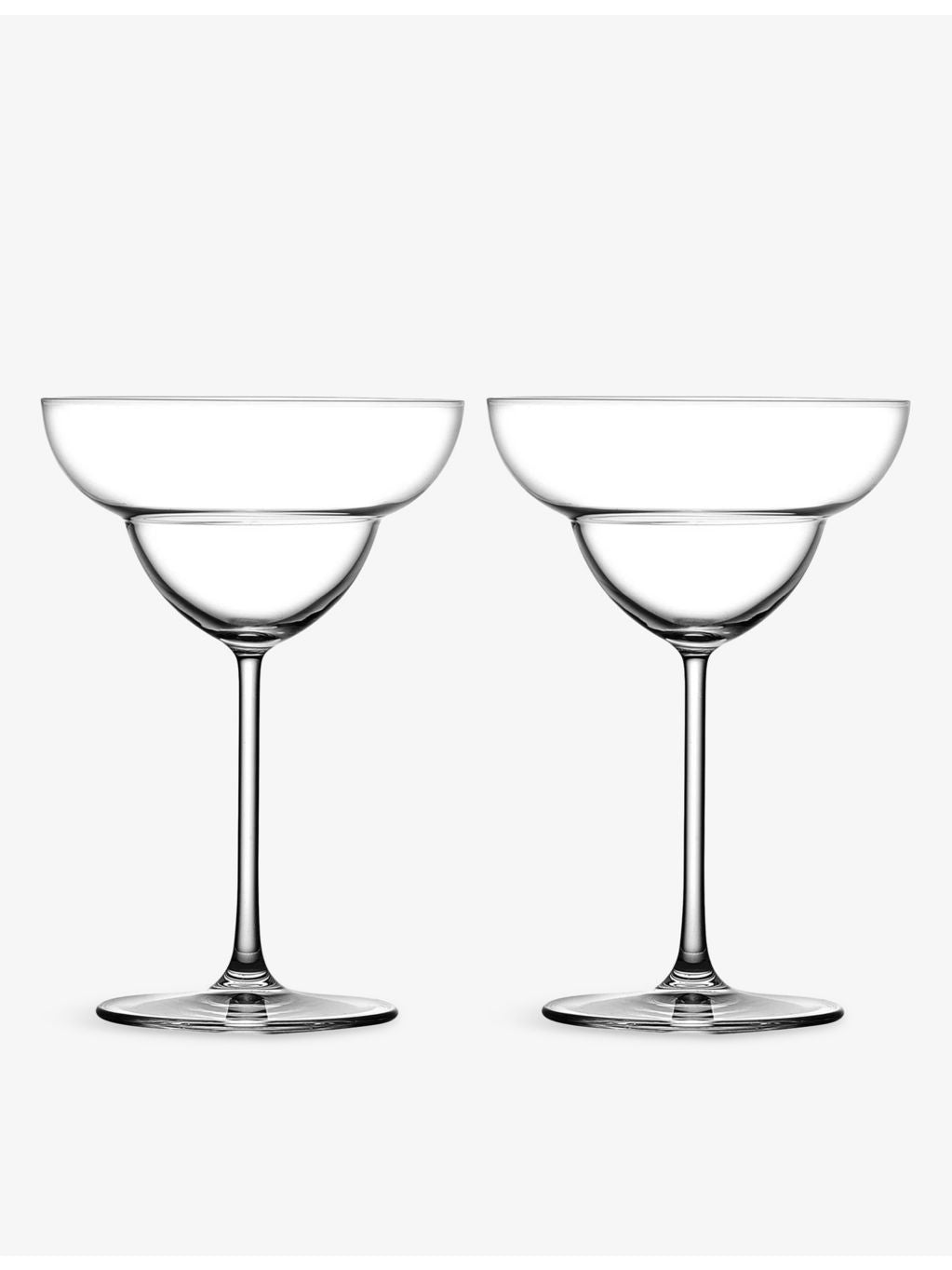 NUDE crystal margarita glasses set of two, imported from the UK