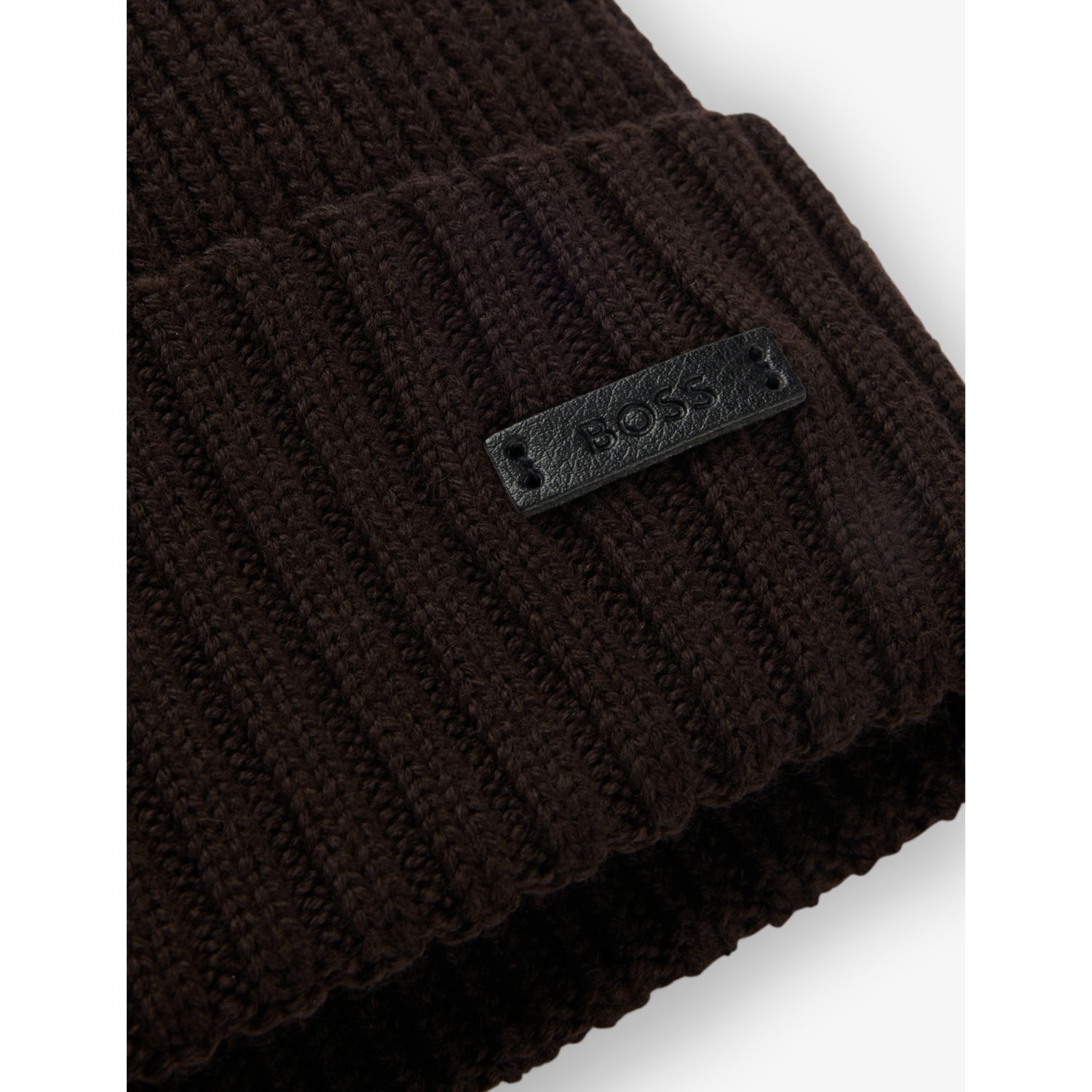 BOSS wool beanie with brand patch (British brand)
