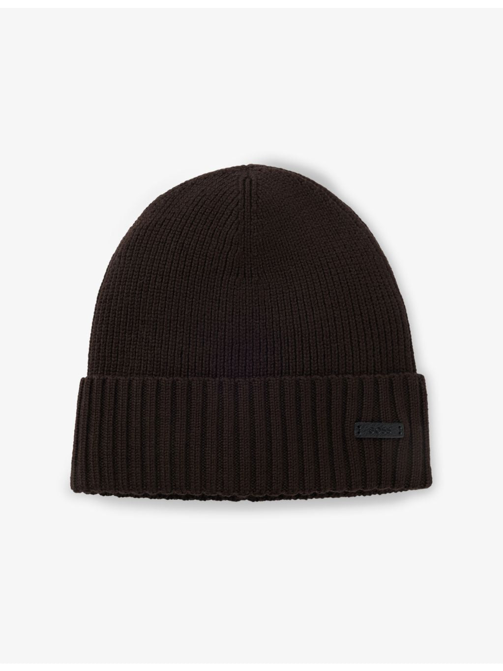 BOSS wool beanie with brand patch (British brand)