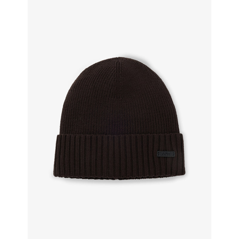 BOSS wool beanie with brand patch (British brand)