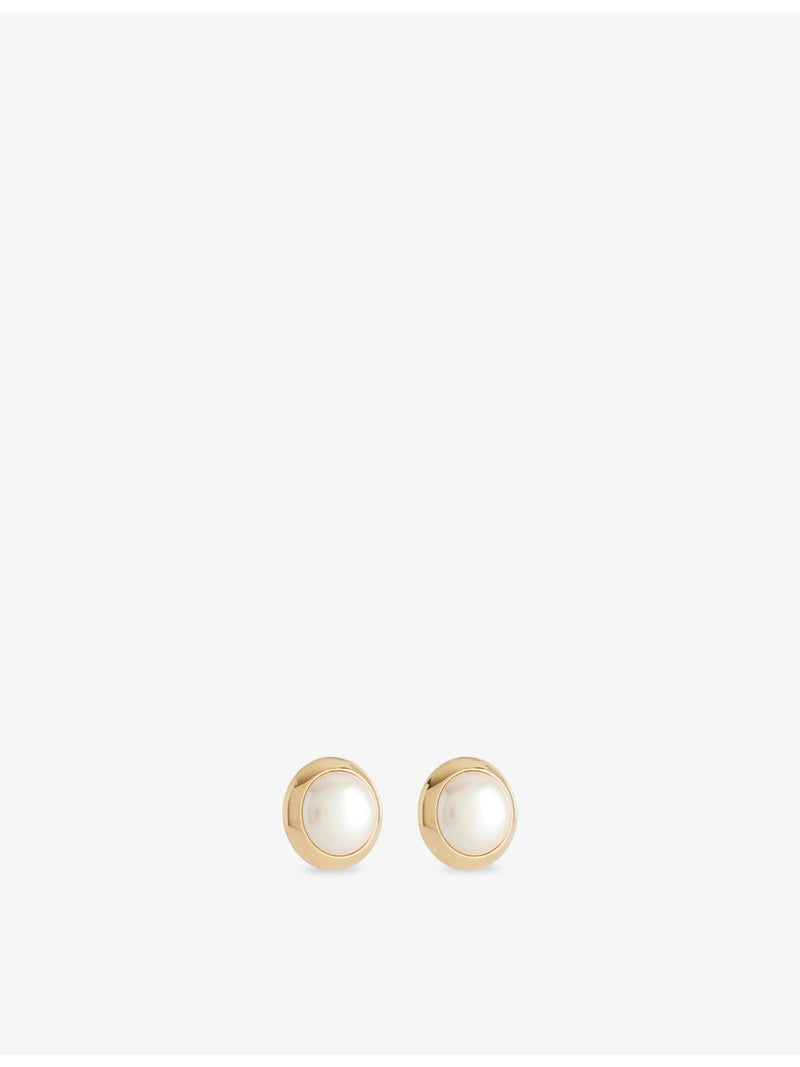 Monet gold-plated pearl clip-on earrings 3cm, imported from the UK
