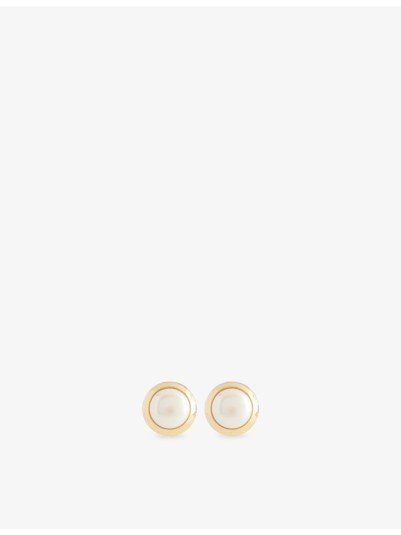 Monet gold-plated pearl clip-on earrings 3cm, imported from the UK