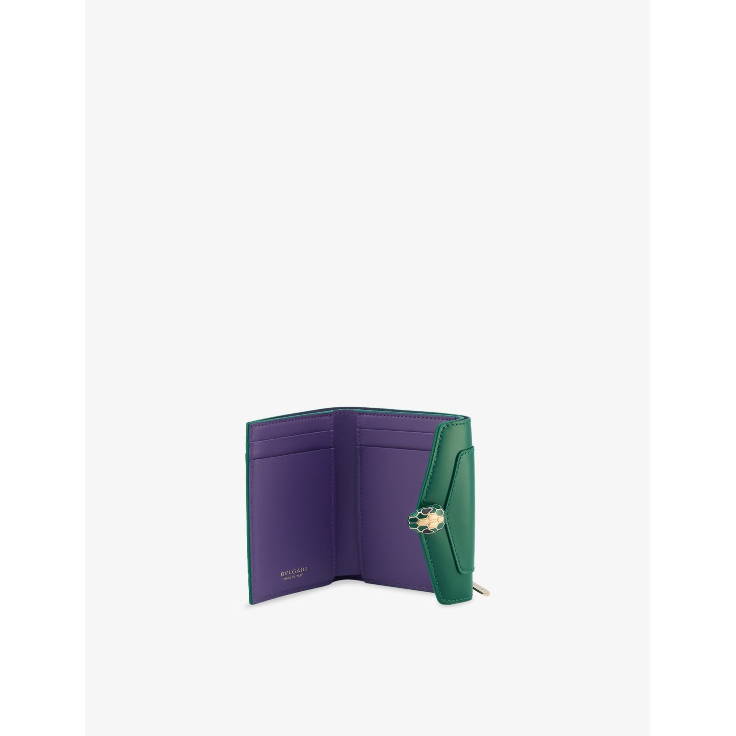 Bvlgari Serpenti Forever leather wallet with snakehead closure - British product
