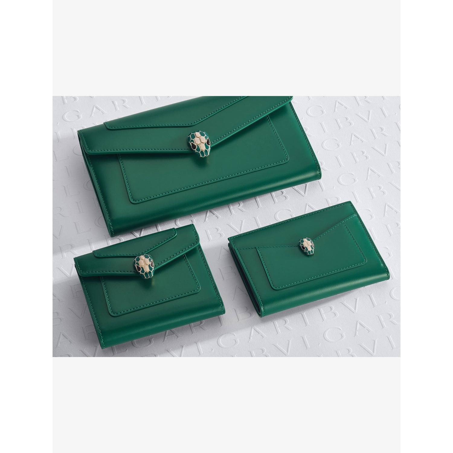 Bvlgari Serpenti Forever leather wallet with snakehead closure - British product