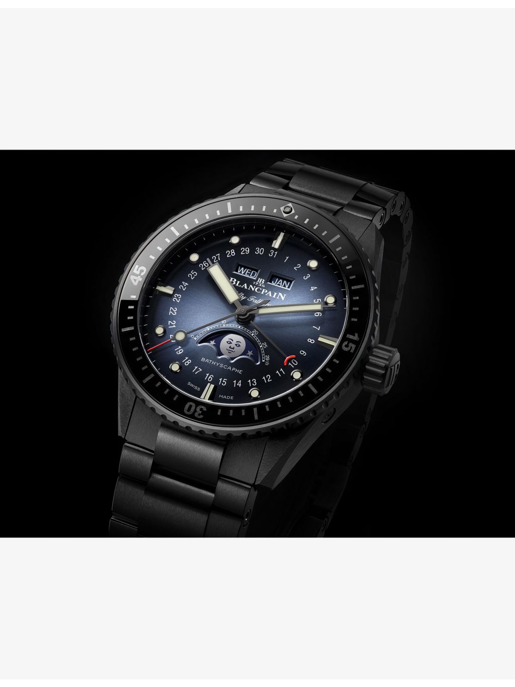Blancpain Bathyscaphe ceramic automatic watch 43.6mm (British brand)
