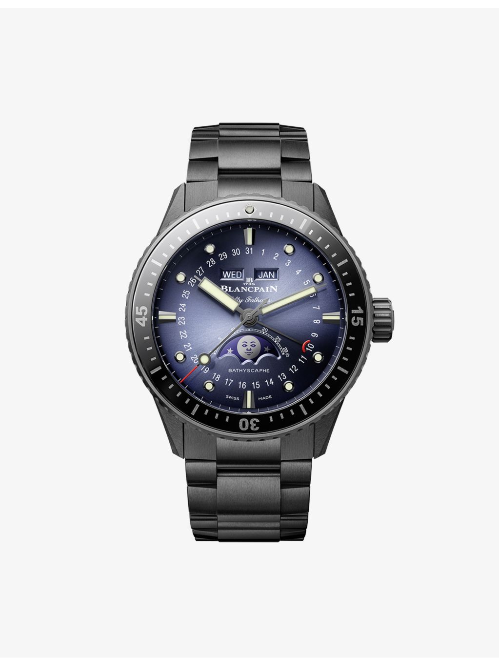 Blancpain Bathyscaphe ceramic automatic watch 43.6mm (British brand)