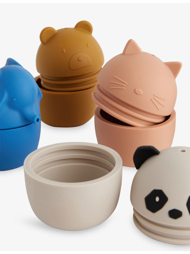 Liewood Gaby silicone bath toys, animal-themed pack of five, UK version
