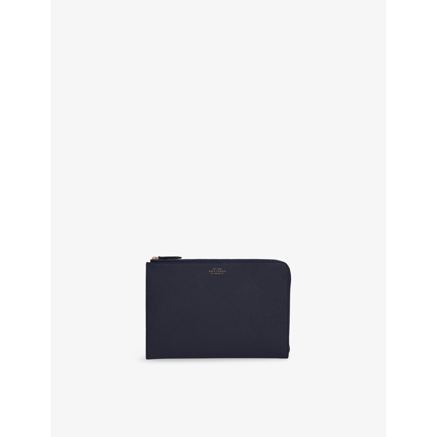 Panama Leather Slim Pouch - NAVY