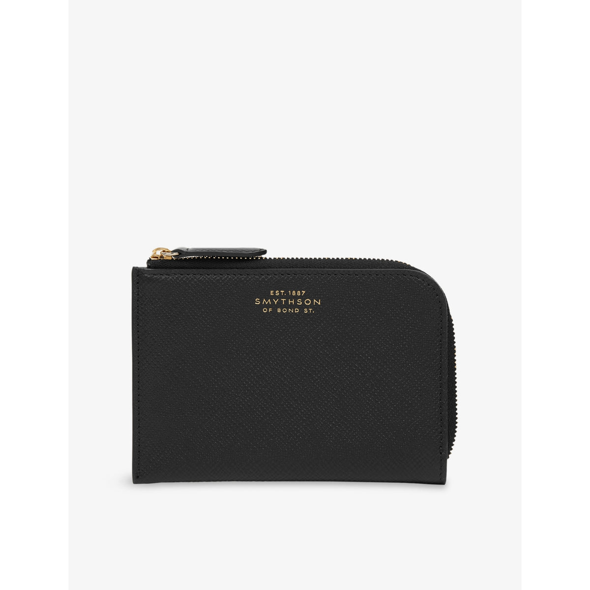 Panama Leather Slim Pouch - BLACK