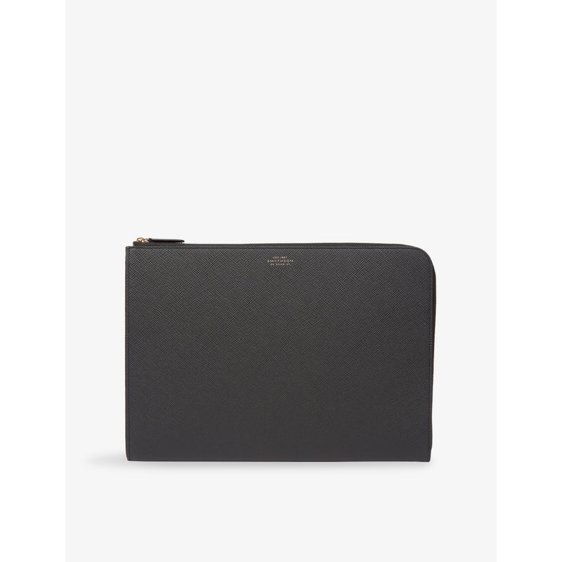 Panama Small Leather Laptop Case 24.5cm x 34cm - BLACK