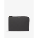 Panama Small Leather Laptop Case 24.5cm x 34cm - BLACK