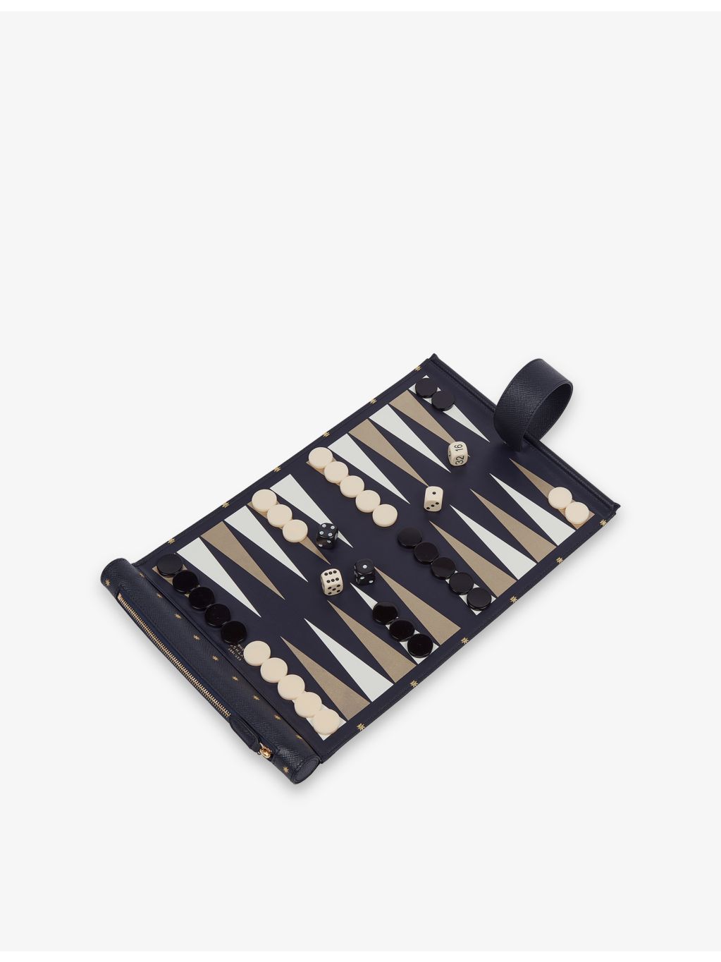 Smythson Panama leather backgammon roll (British brand)