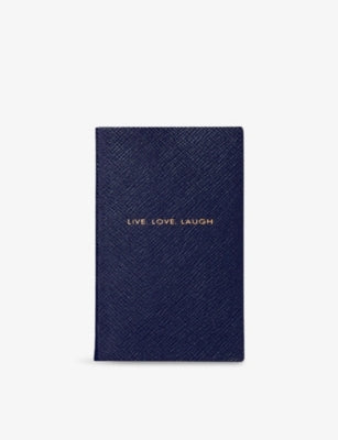 Smythson Panama leather notebook with gilt-edged pages, imported from the UK