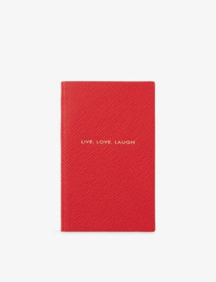 Smythson Panama leather notebook with gilt-edged pages, imported from the UK