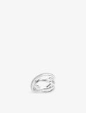 Sif Jakobs Spirale Sterling Silver Rhodium Plated White Zirconia Ring 1.3cm