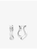 Sif Jakobs rhodium-plated sterling silver wave hoop earrings - British product