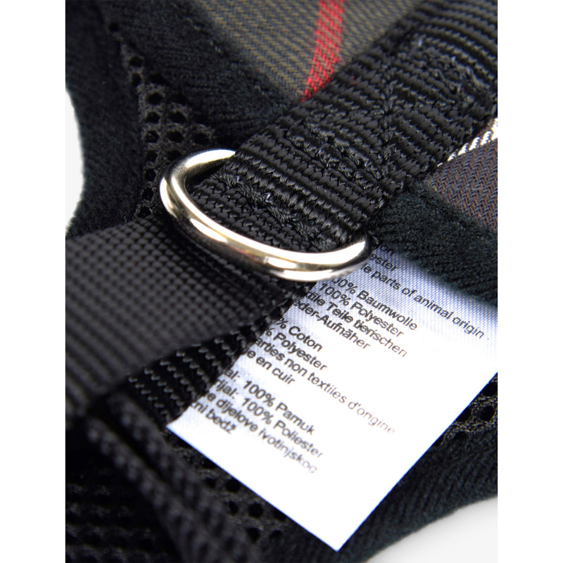 Barbour tartan cotton dog harness with adjustable strap - British product