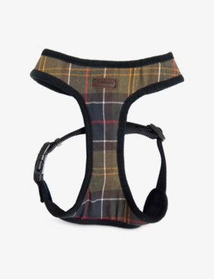 Barbour tartan cotton dog harness with adjustable strap - British product