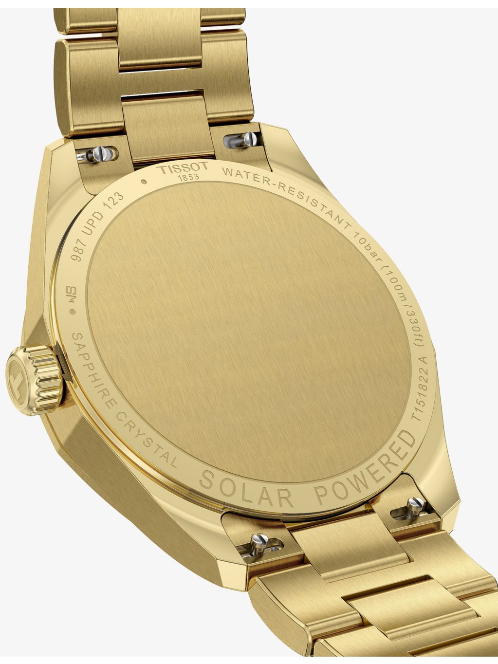 Tissot PRC 100 Solar watch 34mm yellow gold-plated - British product
