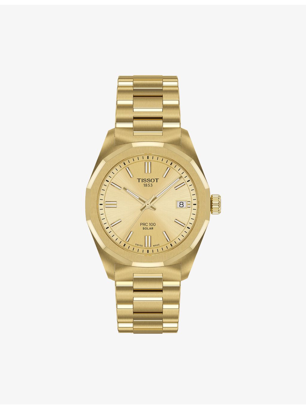 Tissot PRC 100 Solar watch 34mm yellow gold-plated - British product