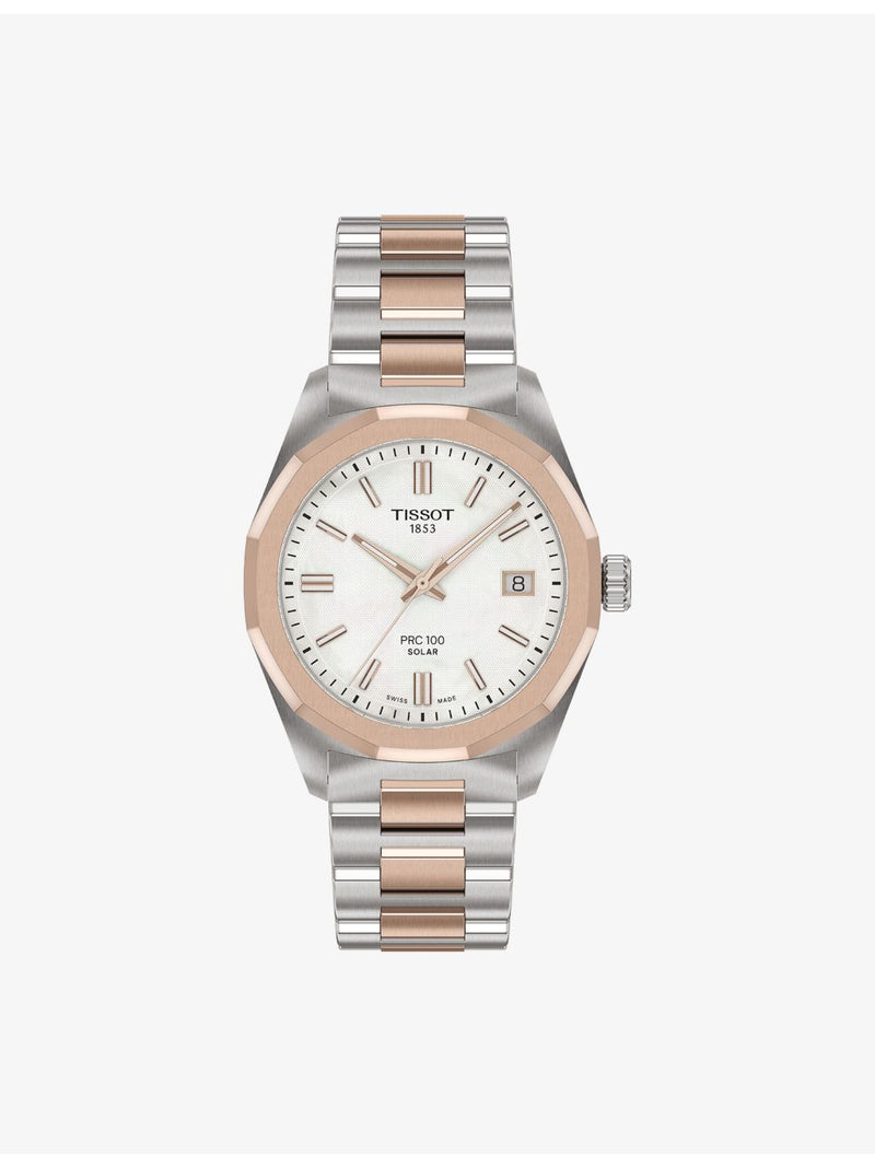 Tissot PRC 100 Solar gold-plated watch 34mm, UK version