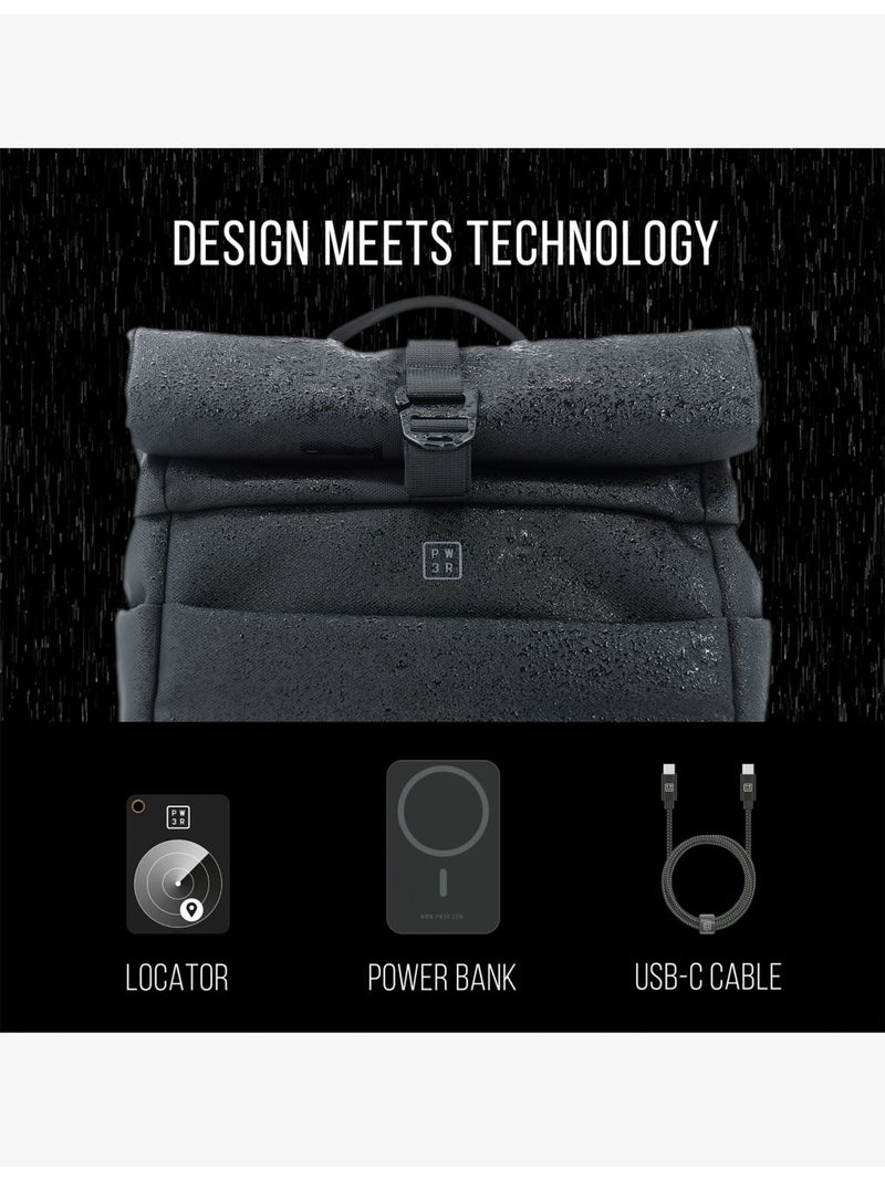 Smartech PW3R 14L roll-top tech backpack, imported from the UK