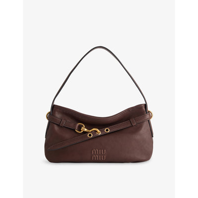 selfridges Miu Miu Aventure Leather Shoulder Bag- Buy online at McGrocer