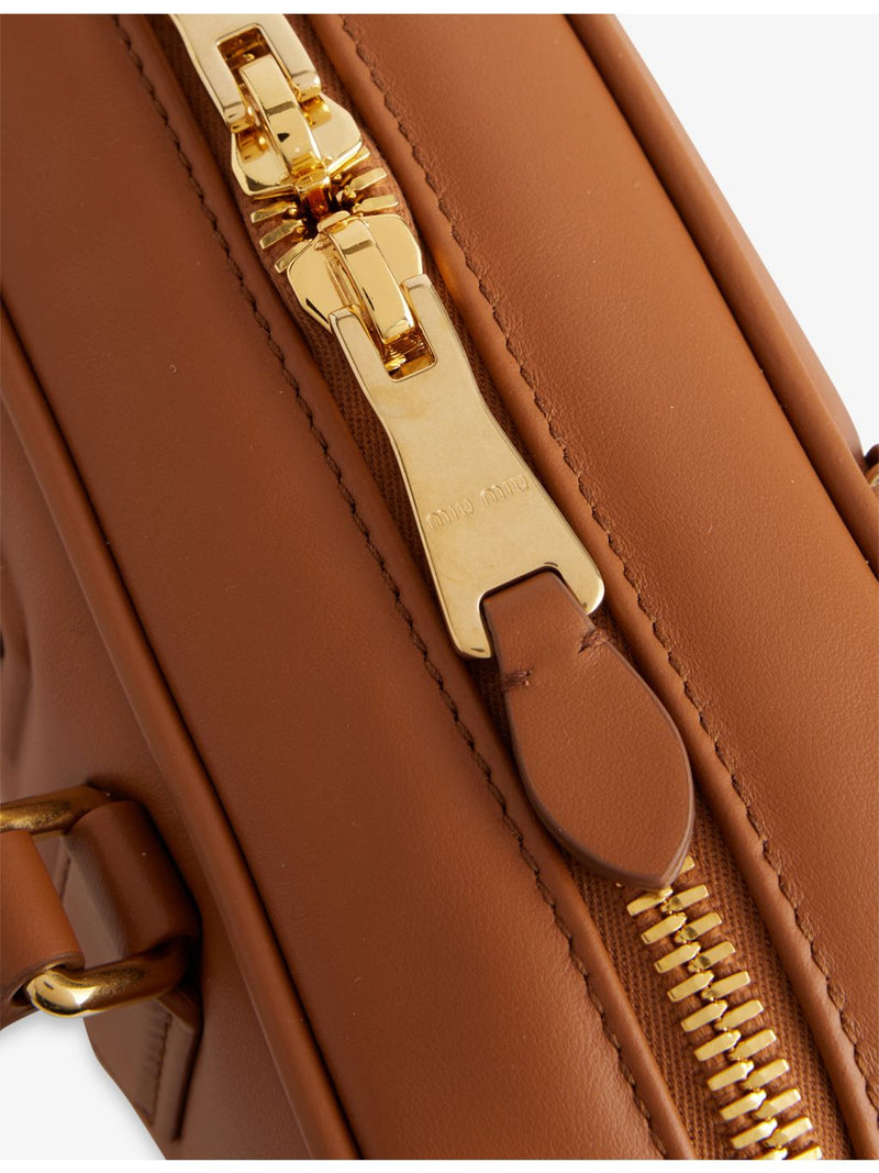 Miu Miu leather top handle bag, gold hardware - British product