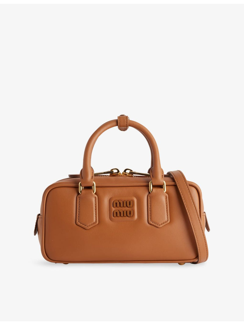 Miu Miu leather top handle bag, gold hardware - British product