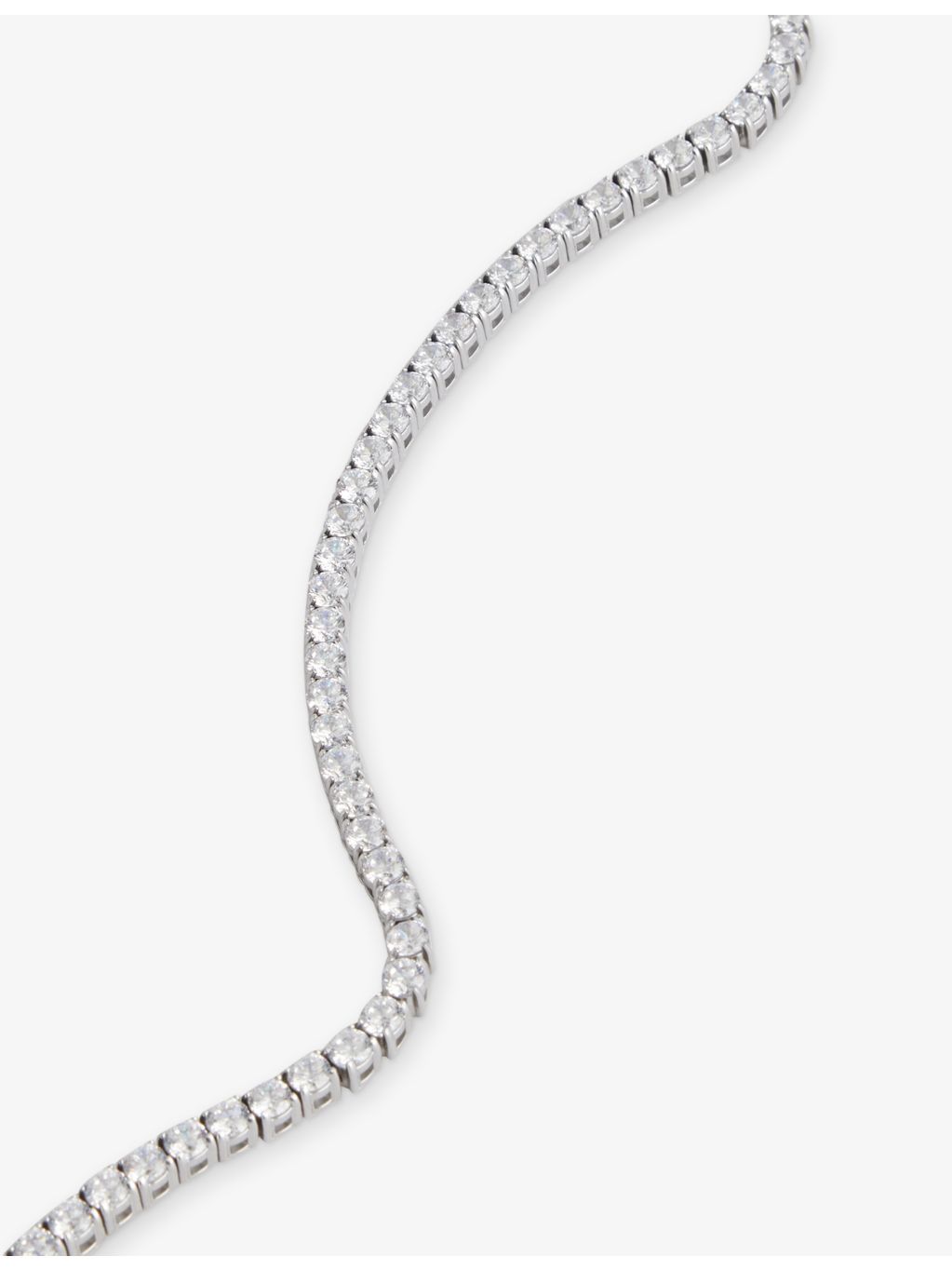 DARKAI 18ct white gold-plated pavé tennis necklace 50cm, imported from the UK