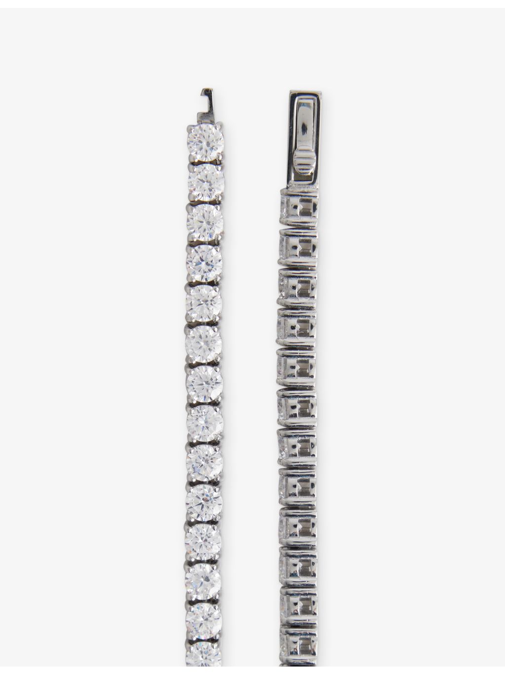 DARKAI 18ct white gold-plated pavé tennis necklace 50cm, imported from the UK