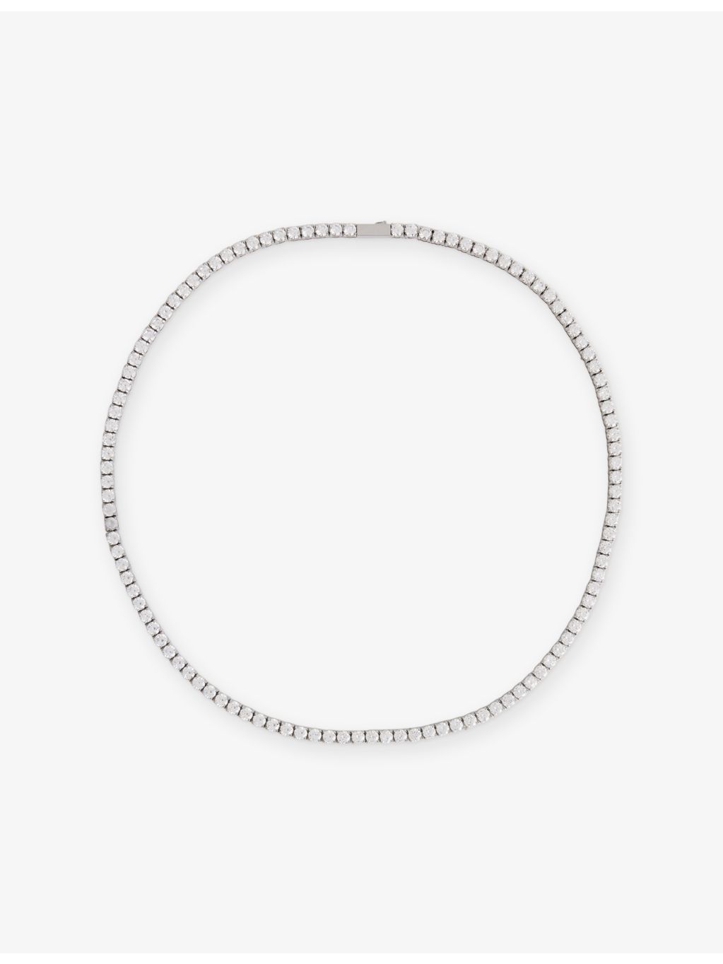 DARKAI 18ct white gold-plated pavé tennis necklace 50cm, imported from the UK