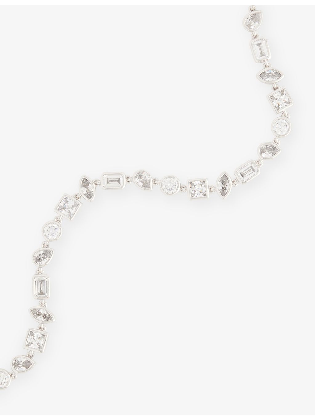 DARKAI bracelet white gold plated pavé stone 19cm - British product