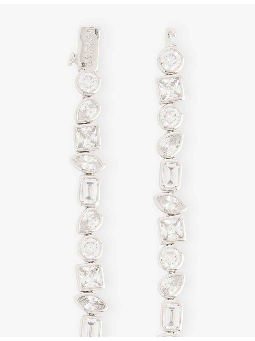 DARKAI bracelet white gold plated pavé stone 19cm - British product
