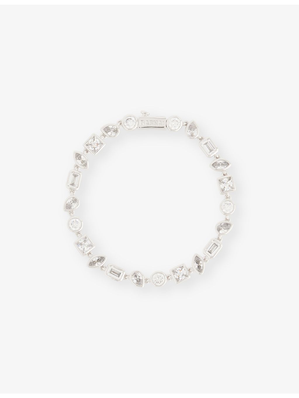 DARKAI bracelet white gold plated pavé stone 19cm - British product