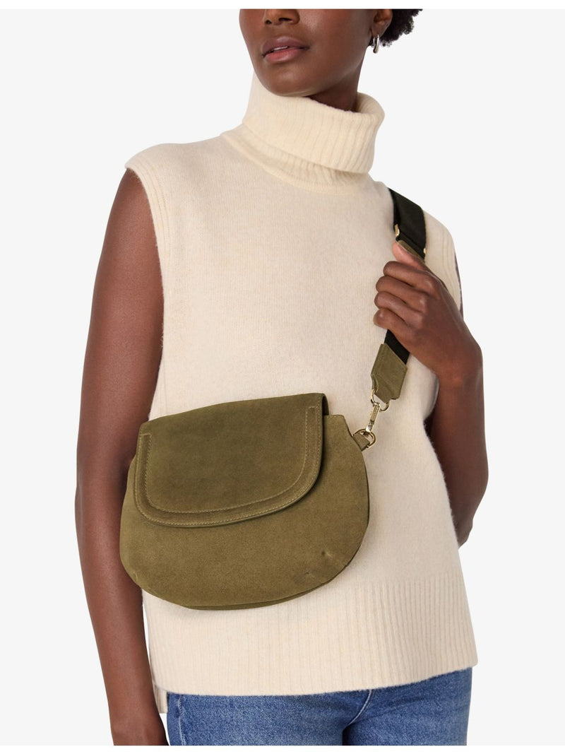 Whistles Nala suede cross-body bag, imported from the UK