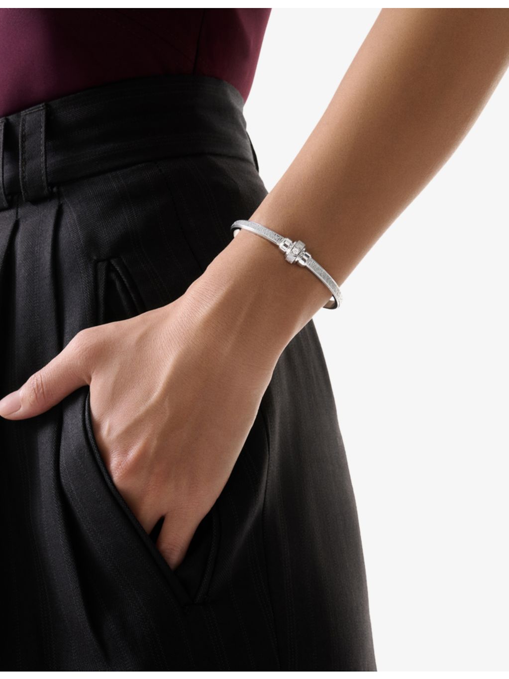Piaget 18ct white gold diamond bangle 0.09ct, imported from the UK